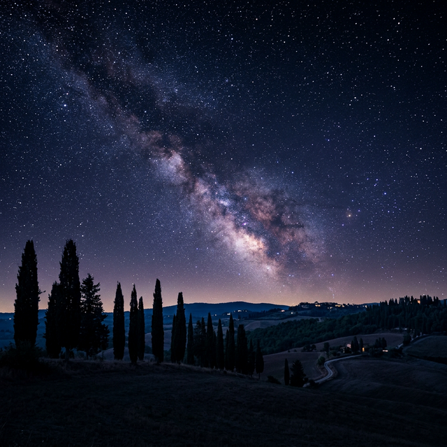 Cielo stellato limpido sopra Agripoint Coclea di notte